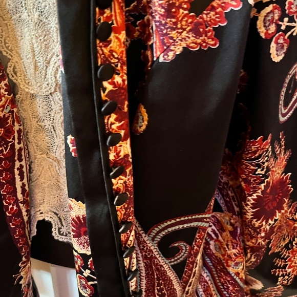 JS Collections Black and Red Embroidered Blazer - Picture 4 of 5
